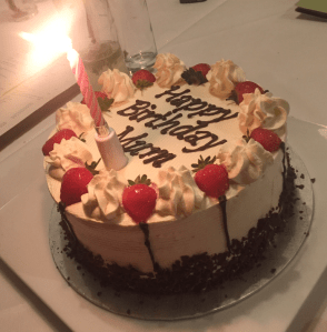 Eggless birthday cake from Eggree cake box, Nottingham